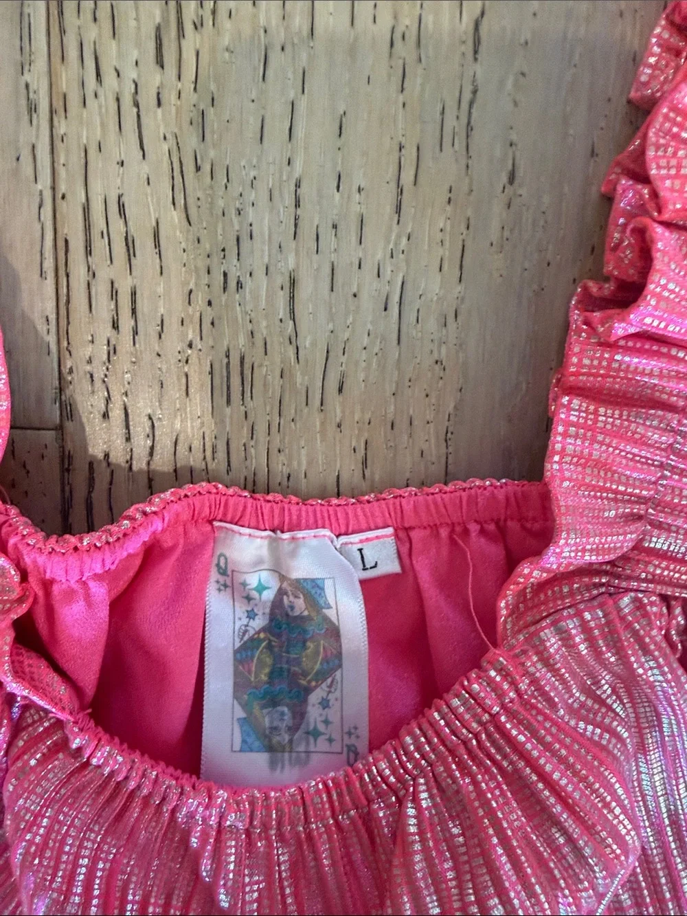 QUEEN OF SPARKLES Pink Metallic Girls Matching Set